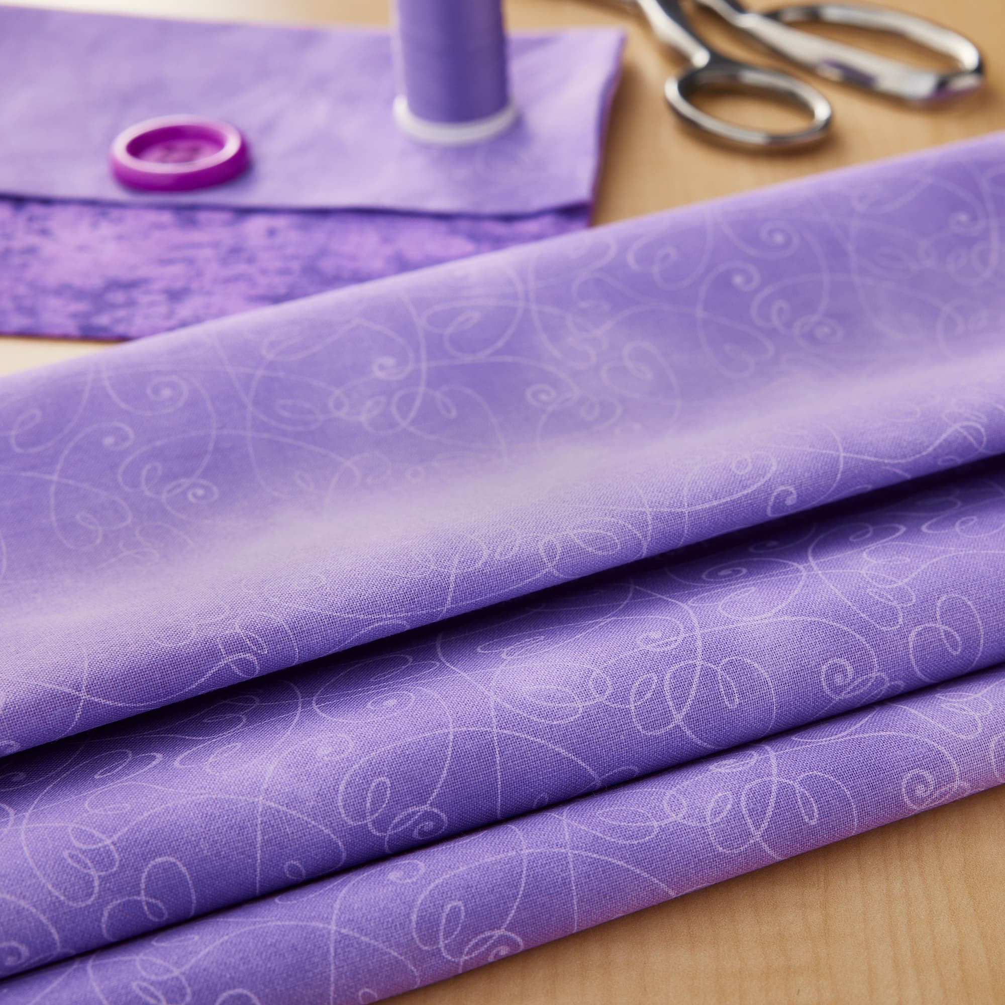 Fabric Traditions Tonal Purple Heart Print Cotton Fabric